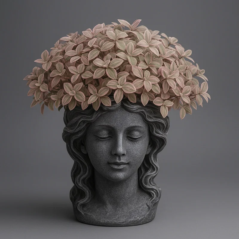 Grecian Head Planter (Black)